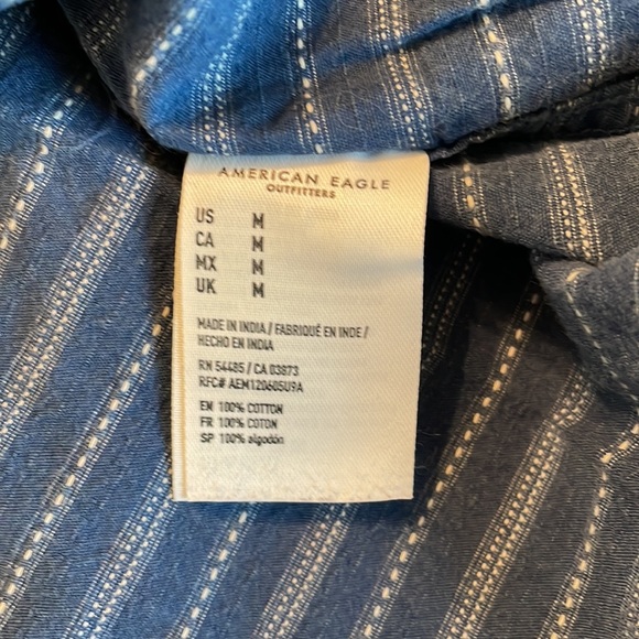 American Eagle Striped Button Down, Size M - Picture 3 of 5